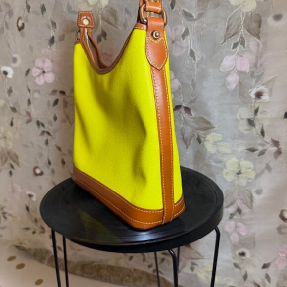 Dooney & Bourke, Small Leather Pebble Grain Hobo - Bright Yellow - Picture 8 of 16